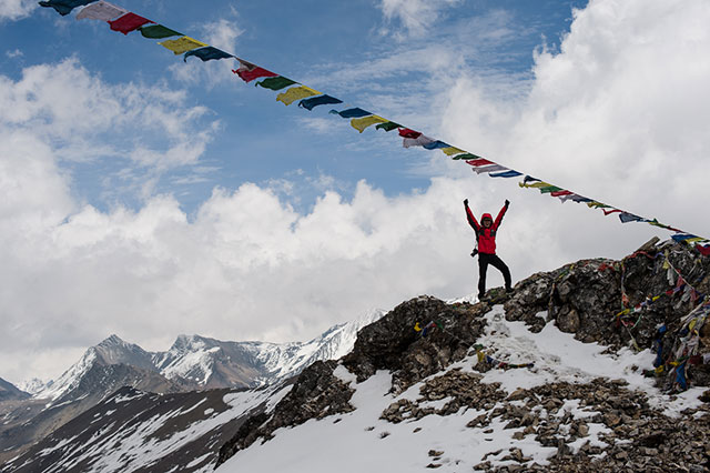 Xavier at Bonte la pass. Soi Yaksa Trek May 2014.