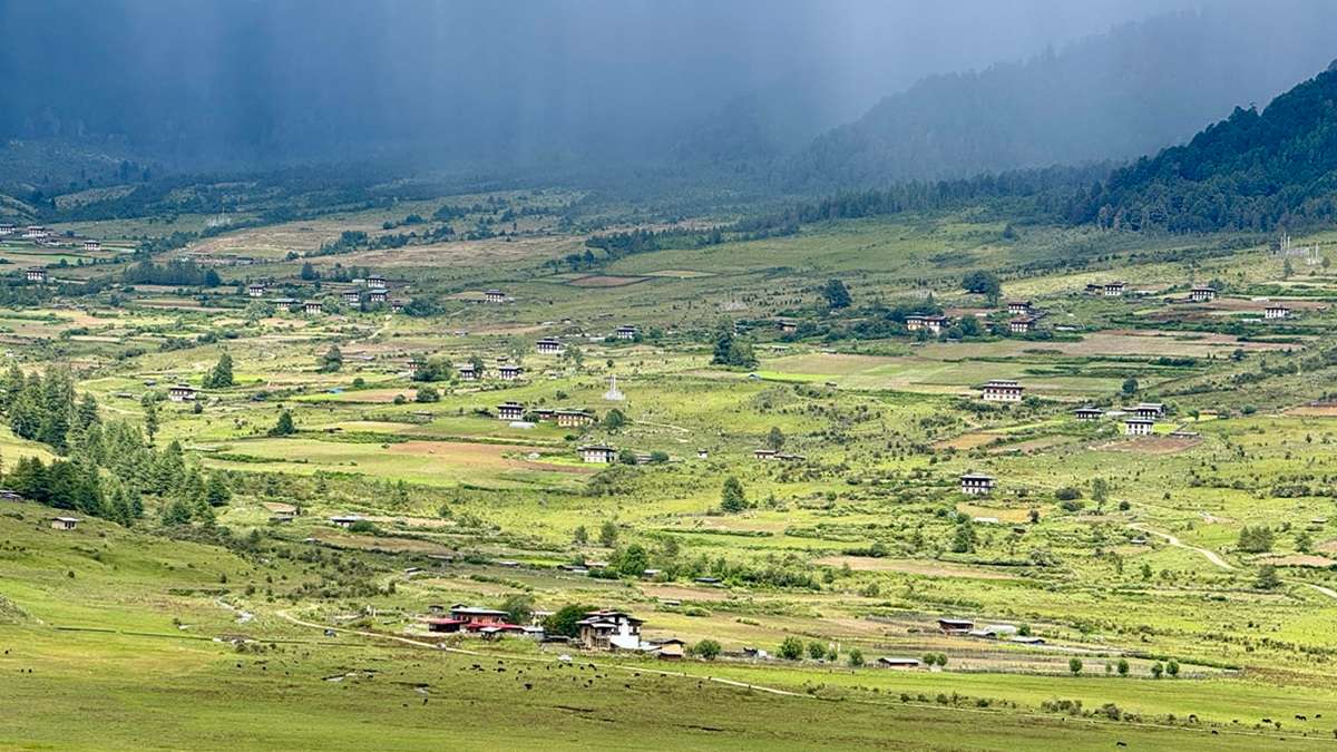 Sweeping vistas across the spectacular Gangtey Valley