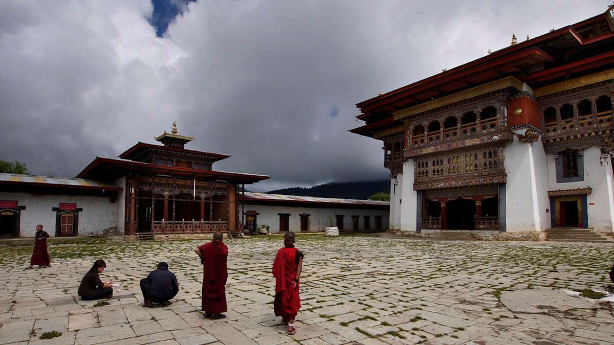 Spiritual serenity surrounding the iconic Gangtey Monastery
