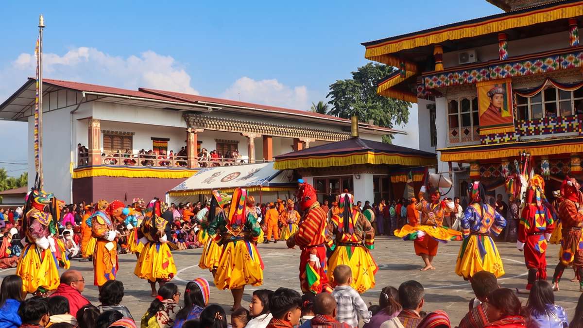 Sacred masked dances celebrating Bhutan living traditions at Sarpang Tshechu
