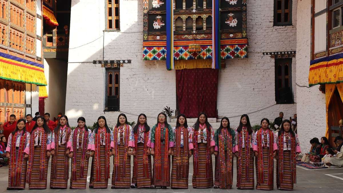 Traditional Bhutanese performances at Lhuentse Tshechu