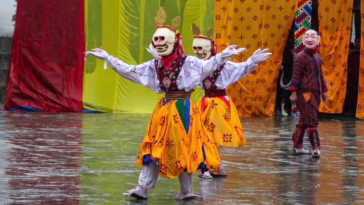 Sacred masked dances celebrating Bhutan living traditions at Pemagatshel Tshechu