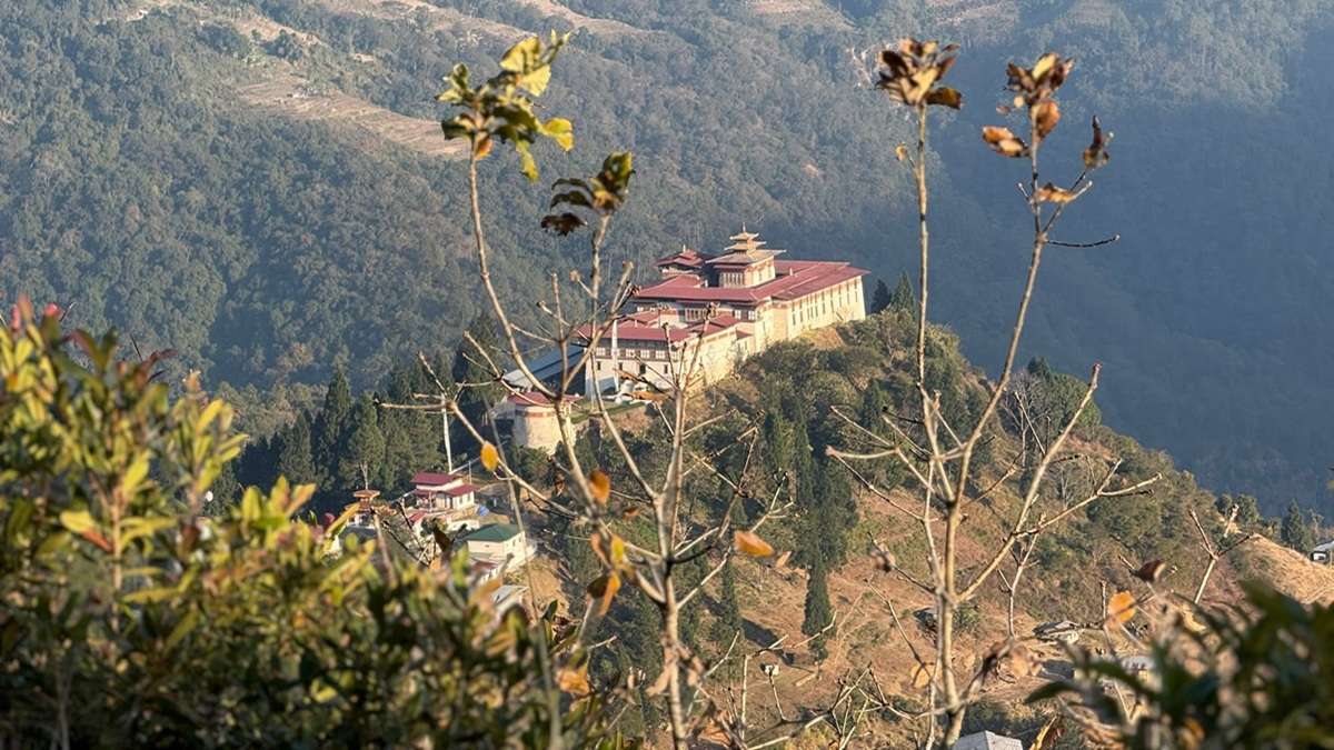 Majestic Daga Dzong overlooking Dagana lush mountain landscapes