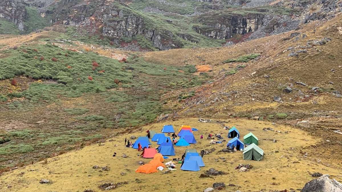 Peaceful campsites along the breathtaking Dagala Thousand Lake Trek