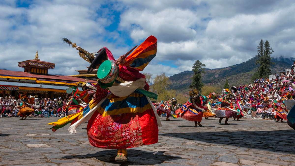 Colorful masked dances at the annual Paro Tshechu