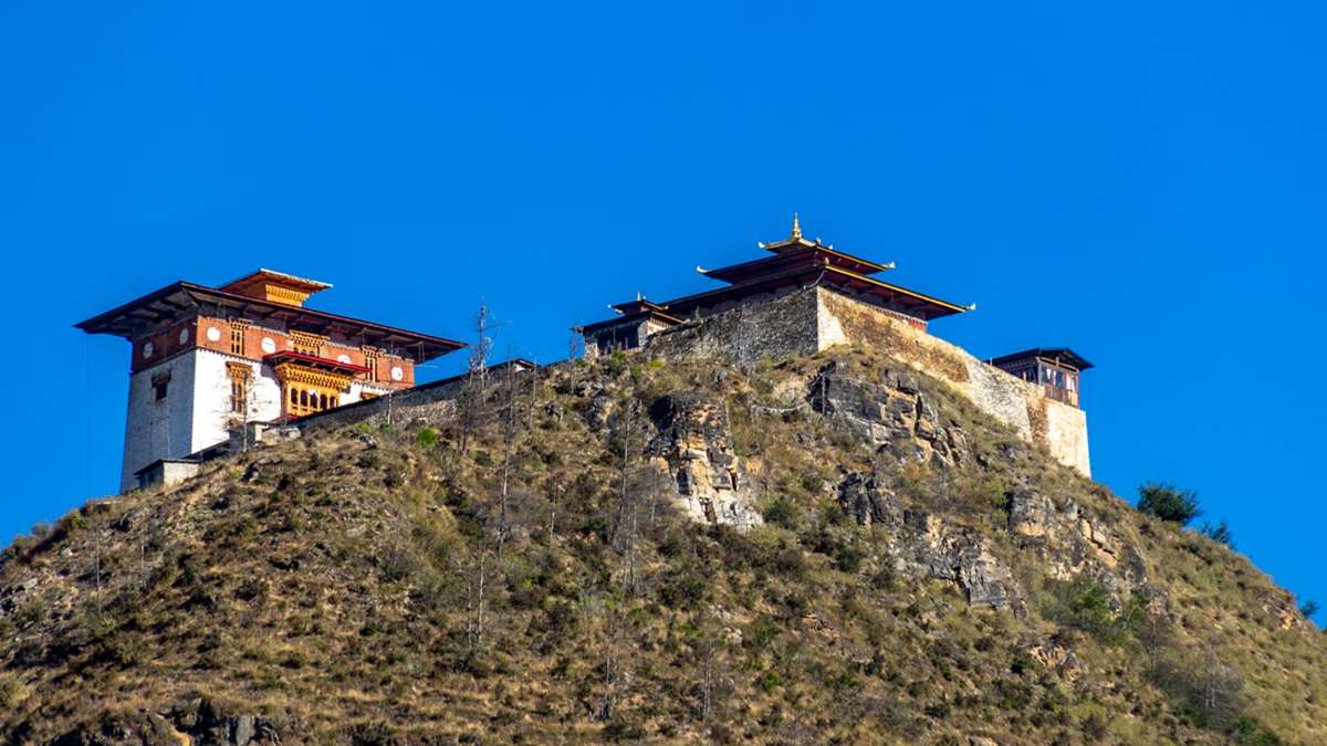 Enjoy panoramic views of Dobji Dzong from Paro