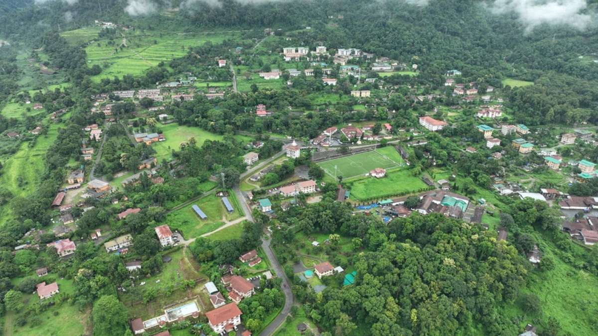 Experience Samtse Town from a breathtaking birds-eye perspective