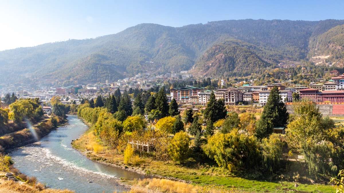 Take in sweeping views of Bhutan vibrant capital of Thimphu