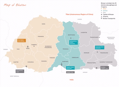 Map of Bhutan