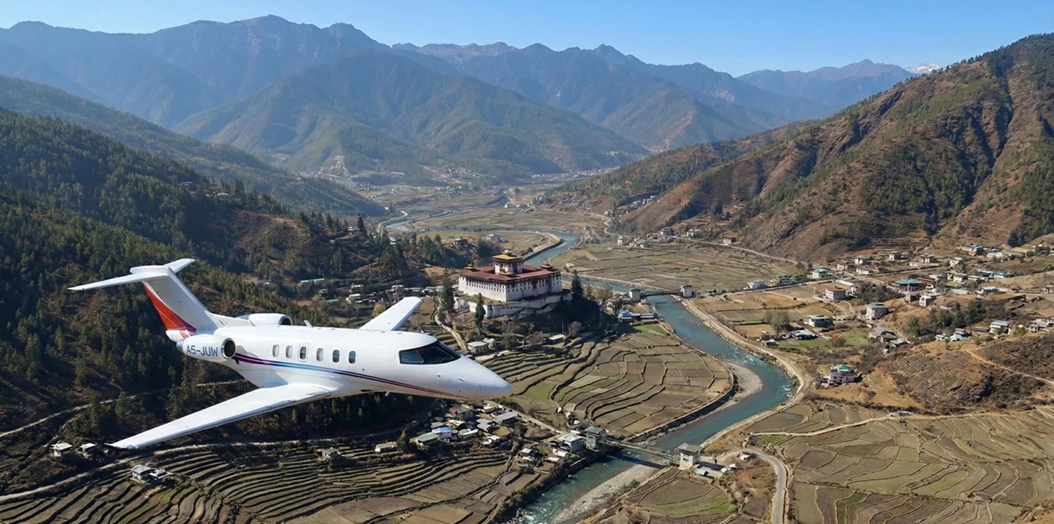 Pilatus PC-24 over Bhutan